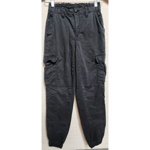 American Eagle‎ Pants Womens Sz 0 Black Cargo Jogger Utility Grunge Pockets New
